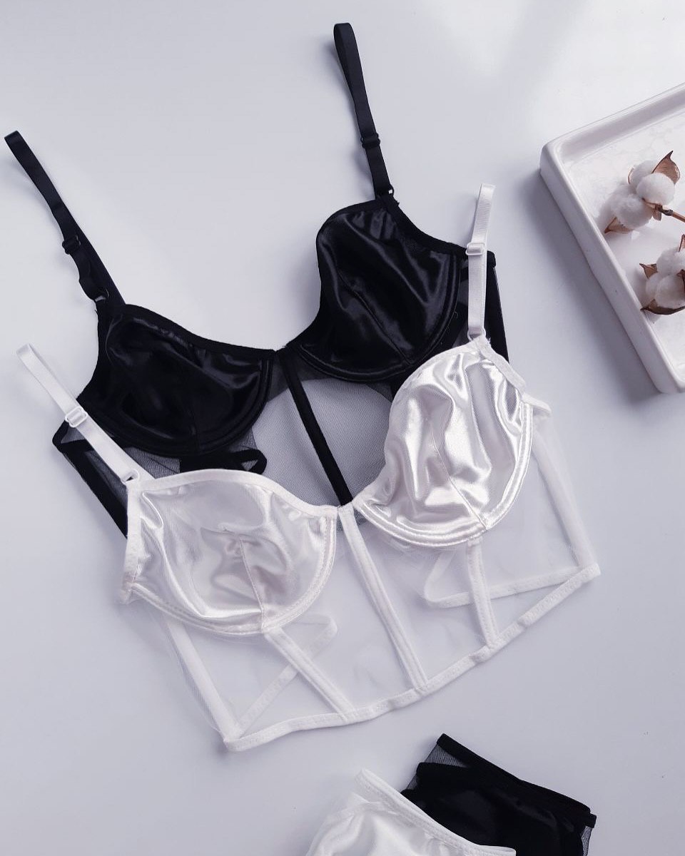 ست اروپایی جنس تور گاز همراه با استین فانتزی